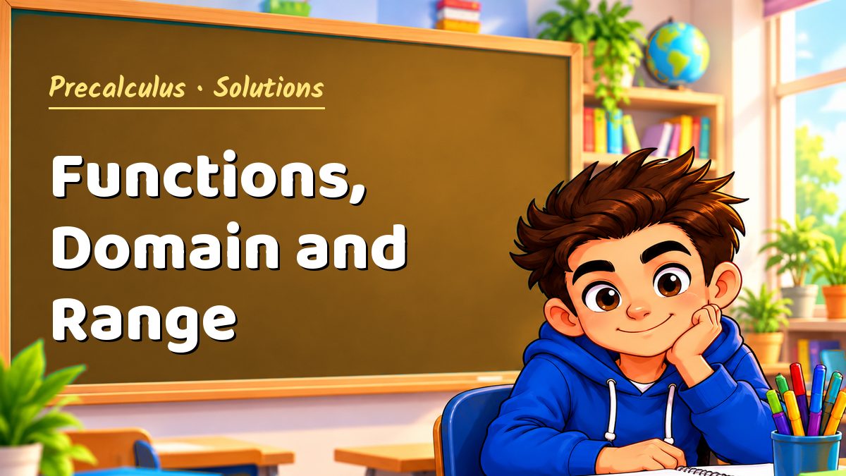 Precalculus math worksheet solutions: Functions, Domain and Range – Maths PDF