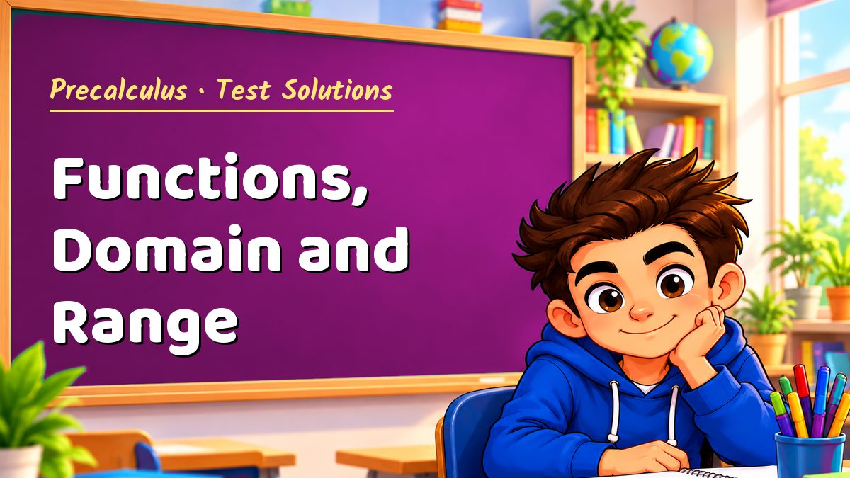 Precalculus math test solutions: Functions, Domain and Range – Maths PDF
