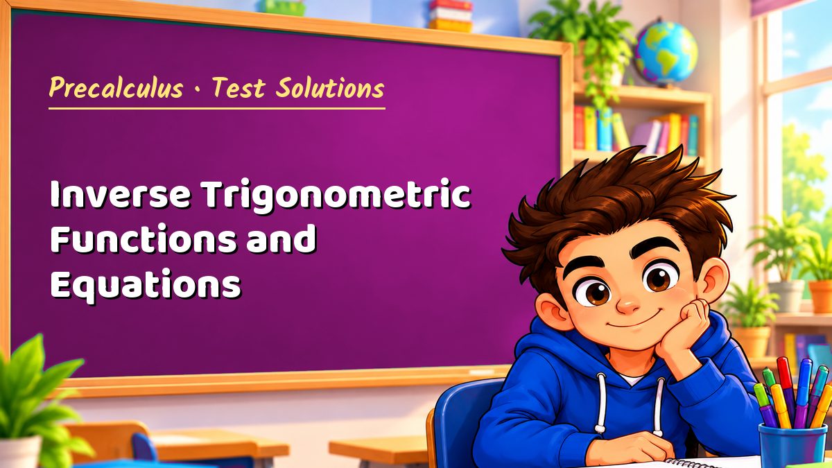 Precalculus math test solutions: Inverse Trigonometric Functions and Equations – Maths PDF
