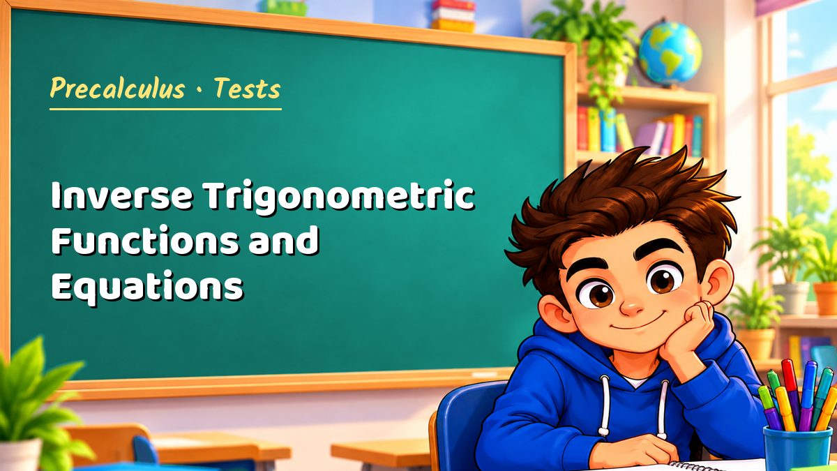 Precalculus math test: Inverse Trigonometric Functions and Equations – Maths PDF