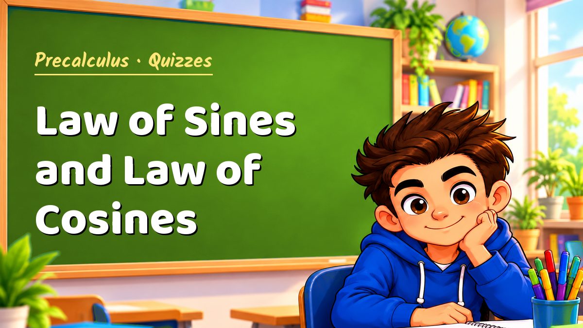 Precalculus math quiz: Law of Sines and Law of Cosines – Maths PDF