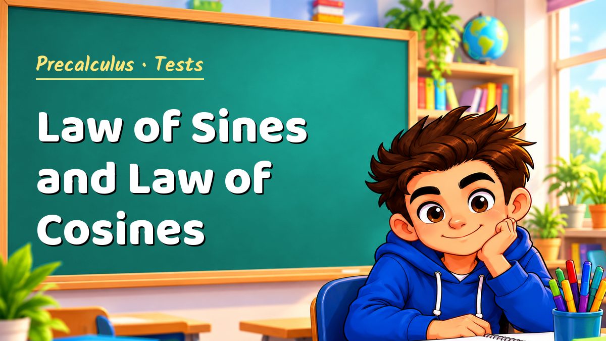 Precalculus math test: Law of Sines and Law of Cosines – Maths PDF