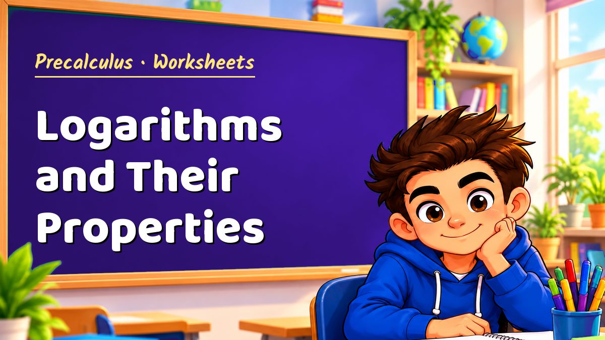 Precalculus math worksheet: Logarithms and Their Properties – Maths PDF