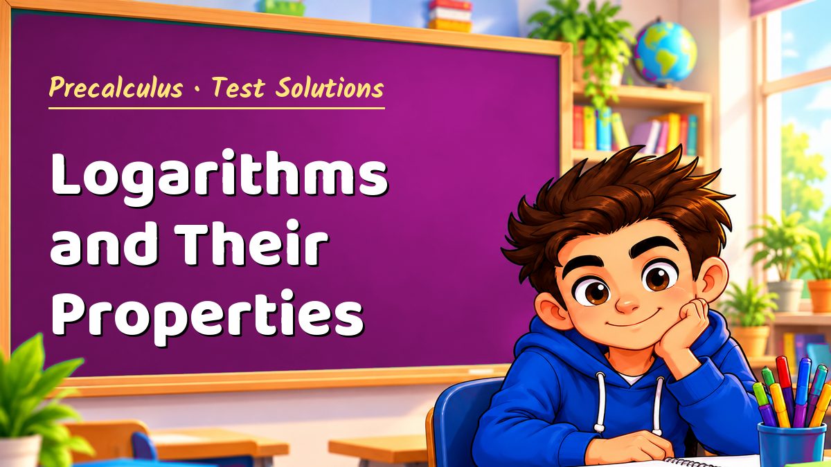Precalculus math test solutions: Logarithms and Their Properties – Maths PDF