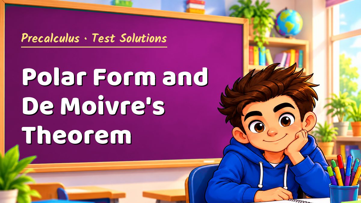 Precalculus math test solutions: Polar Form and De Moivre's Theorem – Maths PDF