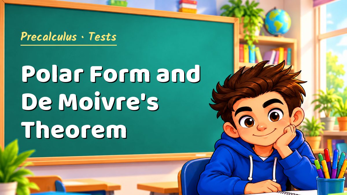 Precalculus math test: Polar Form and De Moivre's Theorem – Maths PDF