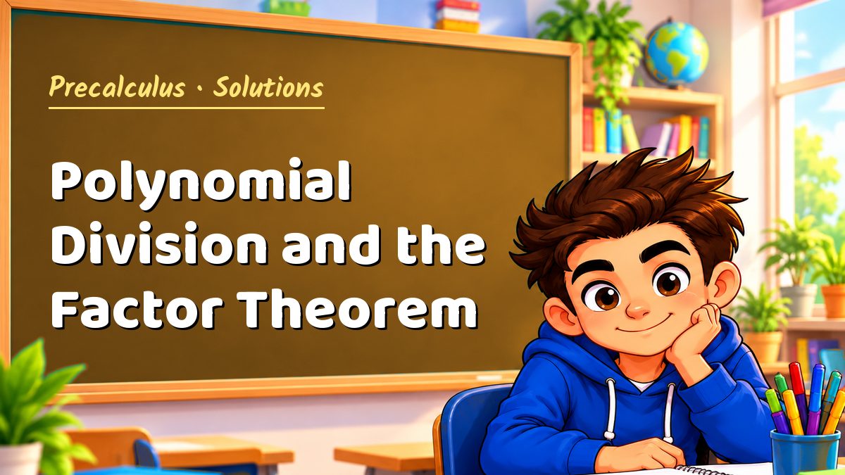 Precalculus math worksheet solutions: Polynomial Division and the Factor Theorem – Maths PDF
