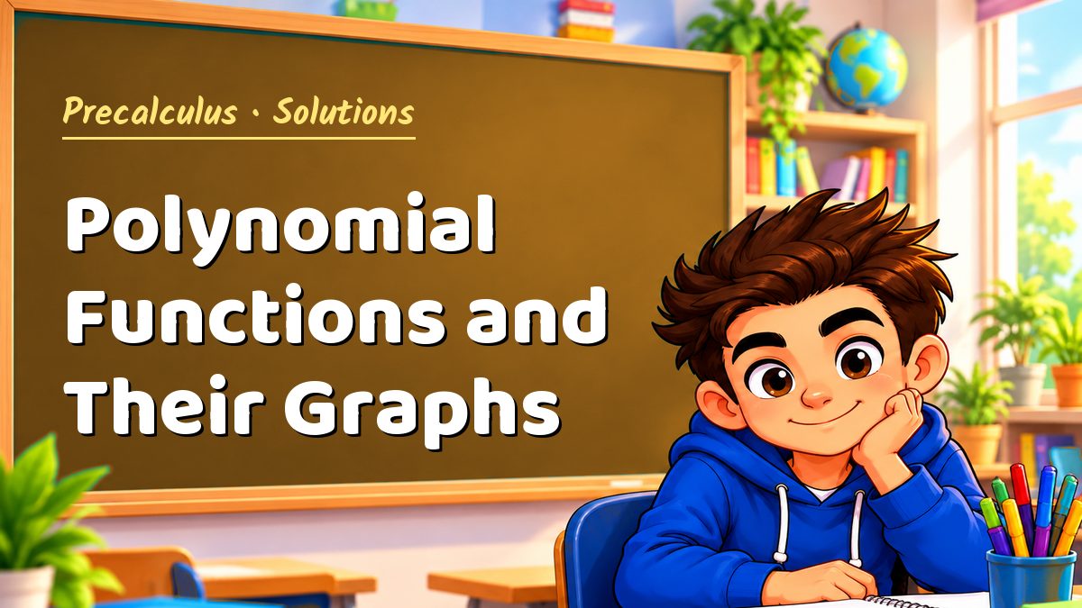 Precalculus math worksheet solutions: Polynomial Functions and Their Graphs – Maths PDF