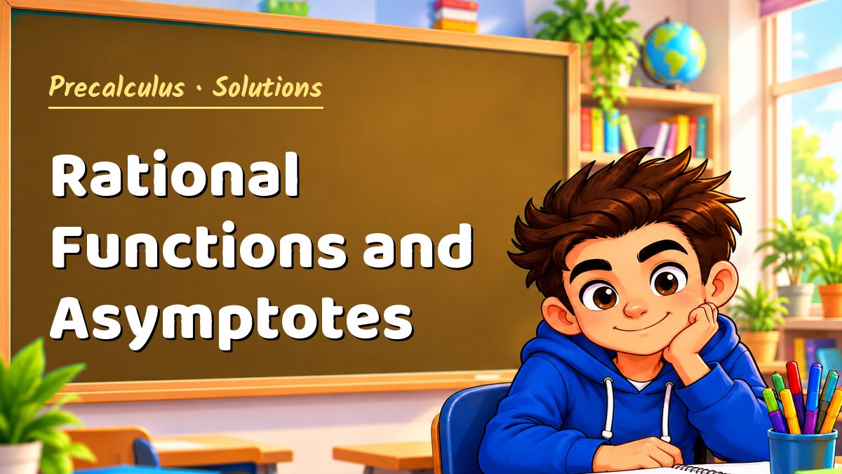 Precalculus math worksheet solutions: Rational Functions and Asymptotes – Maths PDF