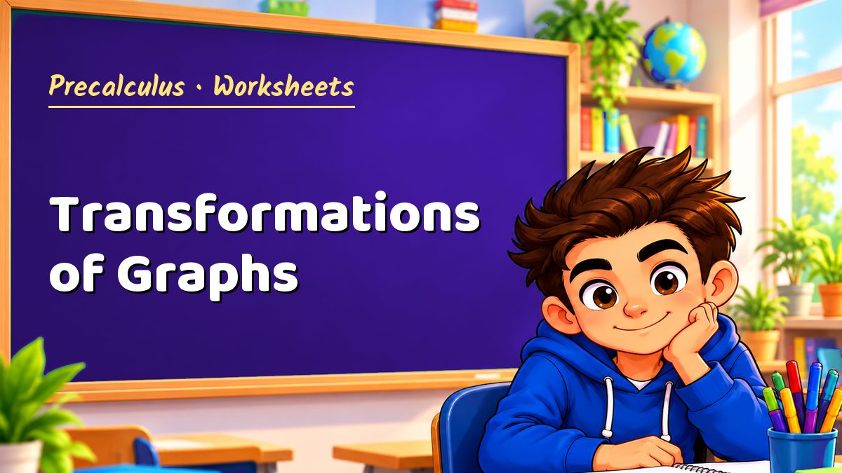Precalculus math worksheet: Transformations of Graphs – Maths PDF