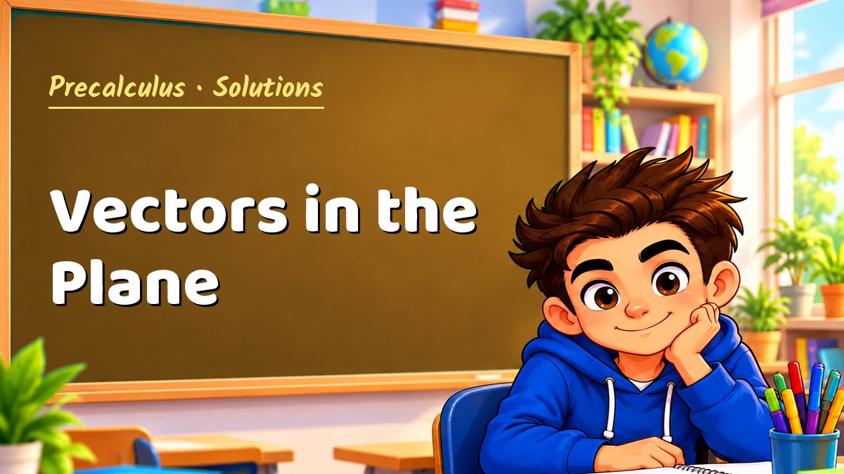 Precalculus math worksheet solutions: Vectors in the Plane – Maths PDF