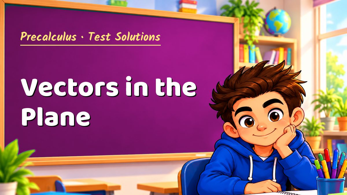 Precalculus math test solutions: Vectors in the Plane – Maths PDF