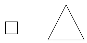 Un petit carré et un triangle équilatéral