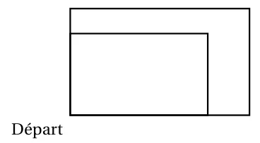 Deux rectangles de même sommet en bas à gauche, marqué Départ : le petit rectangle et son agrandissement