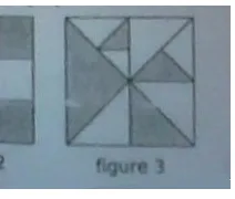 Triangles coloriés dans un carré, figure 3 Grand carré découpé en triangles dont certains sont coloriés en gris, figure 3 — exercice de maths en 5ème sur les fractions