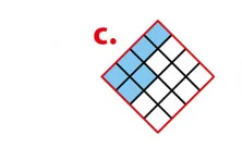 Carré quadrillé partiellement bleu Carré quadrillé en petits carrés dont certains sont coloriés en bleu, fraction à indiquer — exercice de maths en 5ème sur les fractions