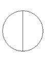 Disque partagé en deux Disque partagé en deux parties égales par un diamètre — exercice de maths en 5ème sur les fractions
