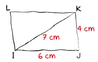 Parallélogramme IJKL à main levée Parallélogramme IJKL à main levée avec IJ = 6 cm, JK = 4 cm et la diagonale IK = 7 cm — maths 5ème sur le parallélogramme