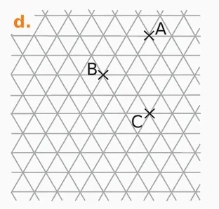Réseau triangulaire, cas d Réseau de triangles équilatéraux avec les points A, B et C, cas d — exercice de maths en 4ème sur la translation