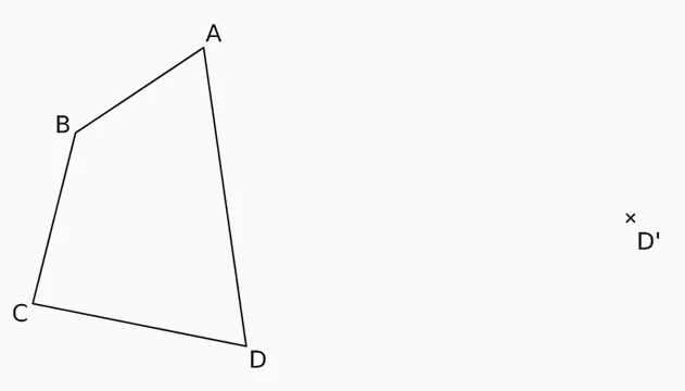 Quadrilatère ABCD et point D' Quadrilatère ABCD et point D' situé à droite — exercice de maths en 4ème sur la translation