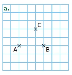 Quadrillage, cas a Quadrillage avec les points A, B et C, cas a — exercice de maths en 4ème sur la translation
