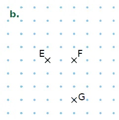 Réseau de points E, F, G Réseau de points avec les points E, F et G, cas b — exercice de maths en 4ème sur la translation