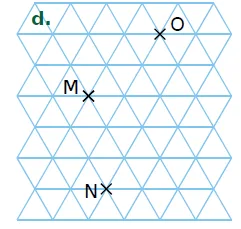 Réseau triangulaire M, N, O Réseau triangulaire avec les points M, N et O, cas d — exercice de maths en 4ème sur la translation