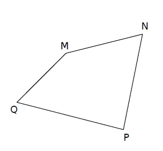 Quadrilatère MNPQ Quadrilatère MNPQ non convexe avec sommets M, N, P et Q — exercice de maths en 4ème sur la translation