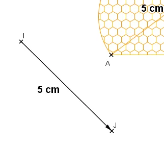 Segment IJ de la translation Segment IJ de 5 cm donnant le vecteur de la translation — exercice de maths en 4ème sur la translation et ses propriétés