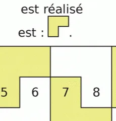 Pièce du pavage Pièce jaune en forme de L utilisée pour le pavage — exercice de maths en 4ème sur la translation