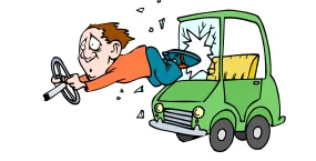 Monsieur Nomade en voiture verte Monsieur Nomade au volant de sa petite voiture verte roulant à toute vitesse — exercice de maths en 4ème sur la vitesse moyenne