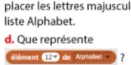 Bloc élément 12 de Alphabet Bloc Scratch élément 12 de Alphabet servant à lire la liste — exercice de programmation Scratch en 4ème