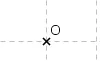 Point O centre de rotation Point O marqué d'une croix, centre de la rotation d'angle 55 degrés — exercice de maths en 4ème sur la rotation