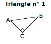 Triangle n° 1 Triangle n° 1 : ABC rectangle en C — exercice de maths en 3ème sur cosinus, sinus et tangente