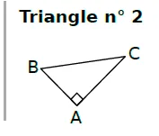 Triangle n° 2 Triangle n° 2 : ABC rectangle en A — exercice de maths en 3ème sur cosinus, sinus et tangente