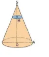 Cône de sommet S coupé en M Cône de révolution de sommet S, hauteur SO = 9 cm, coupé par un plan parallèle à la base passant par M — exercice de maths en 3ème sur les sections de solides et volumes