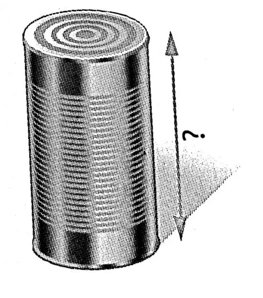 Nouvelle boite de conserve haute Nouvelle boite de conserve cylindrique plus haute dont la hauteur est inconnue — exercice de maths en 3ème sur les sections de solides et volumes
