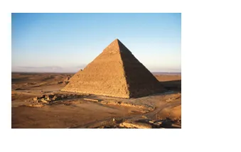 Pyramide de Khéops en Égypte Photographie de la pyramide de Khéops dans le désert égyptien près du Caire — exercice de maths en 3ème sur les sections de solides et volumes