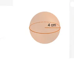 Sphère de rayon 4 cm Sphère représentant une orange avec un rayon de 4 cm tracé à l'intérieur — exercice de maths en 3ème sur les sections de solides et volumes