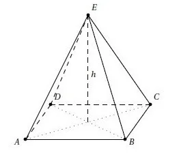 Pyramide EABCD à base carrée Pyramide EABCD à base carrée ABCD de côté 8 cm et de hauteur h = 11 cm — exercice de maths en 3ème sur les sections de solides et volumes