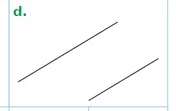 Figure d deux droites inclinées Figure d : deux segments inclinés l’un au-dessus de l’autre — exercice de maths en CM1 sur les droites parallèles