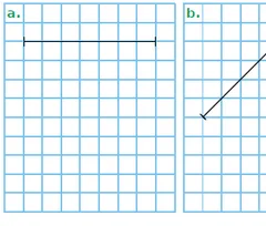 Quadrillage a : carré Quadrillage a avec un côté horizontal tracé, à compléter pour obtenir un carré — exercice de maths en CM1 sur la construction de figures et carrés sur quadrillage