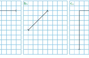 Quadrillage b : carré Quadrillage b avec un côté oblique tracé, à compléter pour obtenir un carré — exercice de maths en CM1 sur la construction de figures et carrés sur quadrillage