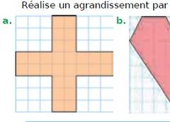 Croix orange quadrillée Croix orange sur un quadrillage à agrandir par 2 — exercice de maths en CM1 sur la construction de figures et l'agrandissement