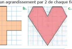 Cœur rouge quadrillé Cœur rouge sur un quadrillage à agrandir par 2 — exercice de maths en CM1 sur la construction de figures et l'agrandissement
