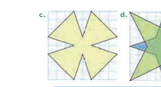 Étoile jaune quadrillée Figure jaune à quatre pointes sur un quadrillage à agrandir par 2 — exercice de maths en CM1 sur la construction de figures et l'agrandissement
