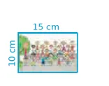 Photo d'origine 15 cm sur 10 cm Photo d'origine de 15 cm sur 10 cm montrant un groupe d'enfants devant un arbre — exercice de maths en CM1 sur les agrandissements proportionnels