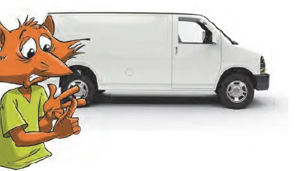 Camionnette blanche Camionnette blanche vue de profil qui transporte quinze caisses identiques — exercice de maths en CM2 sur les opérations et problèmes sur la masse d'une caisse