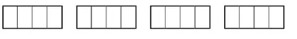 Rectangles en quarts Quatre rectangles divisés en quatre parts à colorier pour la fraction quinze quarts — exercice de maths en CM2 sur les fractions