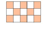 Rectangle quadrillé orange et blanc Rectangle quadrillé de carrés alternativement orange et blancs — exercice de maths en CM2 sur les fractions